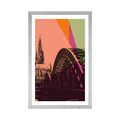 AFFICHE AVEC MONTURE NUMÉRIQUE ILLUSTRATION DE LA VILLE DE COLOGNE - POP ART - AFFICHES