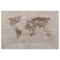 OBRAZ NA KORKU MAPA SVĚTA V ŠEDÉM PROVEDENÍ - PICTURES ON CORK - PICTURES