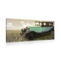 CANVAS PRINT BLUE RETRO CAR - VINTAGE AND RETRO PICTURES - PICTURES