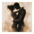 TABLEAU SUR TOILE – FUSION ROMANTIQUE DE DEUX ÂMES - TABLEAUX D'AMOUR - TABLEAUX