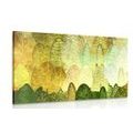 CANVAS PRINT ASSYMETRIC GREEN TREES - PICTURES OF NATURE AND LANDSCAPE - PICTURES