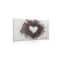 TABLEAU SUR TOILE – CŒUR DE GRAINS DE CAFÉ - IMAGES DE NOURRITURE ET DE BOISSONS - TABLEAUX