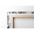 CANVAS PRINT LUXURY FLORAL JEWELRY IN BLACK AND WHITE - BLACK AND WHITE PICTURES - PICTURES