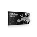 CANVAS PRINT EDUCATIONAL MAP WITH THE NAMES OF THE COUNTRIES OF THE EUROPEAN UNION IN BLACK AND WHITE - PICTURES OF MAPS - PICTURES