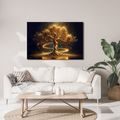 WANDBILD GOLDENER LEBENSBAUM IM GLANZ - BILDER BÄUME DES LEBENS - BILDER