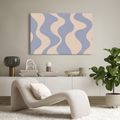 TABLEAU SUR TOILE – COURBES ABSTRAITES DÉLICATES EN BLEU - IMAGES FORMES ABSTRAITES - TABLEAUX