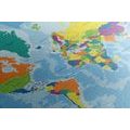 CANVAS PRINT COLORED WORLD MAP - PICTURES OF MAPS - PICTURES