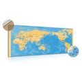 DECORATIVE PINBOARD WORLD MAP IN AN INTERESTING DESIGN - PICTURES ON CORK - PICTURES