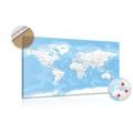 DECORATIVE PINBOARD STYLISH WORLD MAP - PICTURES ON CORK - PICTURES