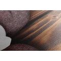 CANVAS PRINT WELLNESS STONES AND AN ORCHID ON A WOODEN BACKGROUND - PICTURES FENG SHUI - PICTURES