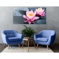 CANVAS PRINT LOTUS FLOWER IN A LAKE - PICTURES FLOWERS{% if product.category.pathNames[0] != product.category.name %} - PICTURES{% endif %}