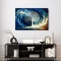 OBRAZ MYSTICKÝ STROM ŽIVOTA V MODRÝCH VLNÁCH - OBRAZY STROMY ŽIVOTA - OBRAZY