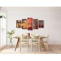 IMPRESSION SUR TOILE EN 5 PARTIES FLEUR DE LYS ORANGE - IMPRESSIONS SUR TOILE FLEURS - IMPRESSION SUR TOILE