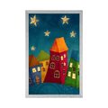 POSTER CRESCENT MOON OVER THE CITY - FOR CHILDREN - POSTERS