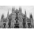 CANVAS PRINT CATHEDRAL IN MILAN IN BLACK AND WHITE - BLACK AND WHITE PICTURES - PICTURES