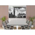 CANVAS PRINT LONDON BIG BEN IN BLACK AND WHITE - BLACK AND WHITE PICTURES - PICTURES