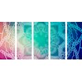 5-PIECE CANVAS PRINT PASTEL MANDALA - PICTURES FENG SHUI - PICTURES