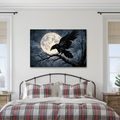 QUADRO SU TELA – CORVO AL CHIARO DI LUNA - QUADRI HALLOWEEN E HORROR - STAMPE E QUADRI