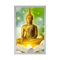 POSTER BUDDHA DE AUR PE O FLOARE DE LOTUS - FENG SHUI - POSTERE