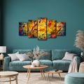 5-TEILIGES WANDBILD MUSIKALISCHE SYMPHONIE DER FARBEN - MUSIKBILDER - BILDER