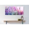 5-PIECE CANVAS PRINT MAGICAL LAVENDER FLOWERS - PICTURES FLOWERS - PICTURES