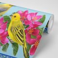 PAPIER PEINT AUTOCOLLANT OISEAUX ET FLEURS DANS UN DESIGN VINTAGE - PAPIERS PEINTS AUTOCOLLANTS - PAPIER PEINT