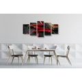 5-PIECE CANVAS PRINT PLATE WITH CHILI PEPPERS - PICTURES OF FOOD AND DRINKS - PICTURES