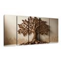 5-DÍLNÝ OBRAZ HNĚDÝ STROM ŽIVOTA S PLASTICKÝM EFEKTEM - 5-DÍLNÉ OBRAZY - TOTÁLNÍ VÝPRODEJ 🔥
