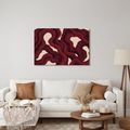 TABLEAU SUR TOILE – LIGNES ORGANIQUES CARMIN - IMAGES FORMES ABSTRAITES - TABLEAUX