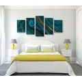 5-PIECE CANVAS PRINT EMERALD ABSTRACTION - ABSTRACT PICTURES{% if product.category.pathNames[0] != product.category.name %} - PICTURES{% endif %}