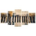 5-TEILIGES WANDBILD RETRO KLAVIERTÖNE - MUSIKBILDER - BILDER