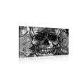 CANVAS PRINT SKULL IN BLACK AND WHITE - BLACK AND WHITE PICTURES - PICTURES