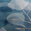 OBRAZ DEKORATIVNÍ VĚTVE V MODRÝCH TVARECH - PICTURES OF ABSTRACT SHAPES - PICTURES