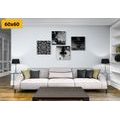 CANVAS PRINT SET FENG SHUI HARMONY IN BLACK AND WHITE - SET OF PICTURES - PICTURES