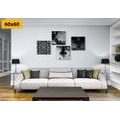 SET TABLOURI ARMONIE FENG SHUI ÎN DESIGN ALB-NEGRU - COMPOZIȚIE DE TABLOURI - TABLOURI