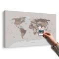 OBRAZ NA KORKU MAPA SVĚTA V BÉŽOVÉM PROVEDENÍ - PICTURES ON CORK - PICTURES