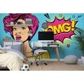 SELF ADHESIVE WALLPAPER LADY IN POP ART STYLE - OMG! - SELF-ADHESIVE WALLPAPERS - WALLPAPERS