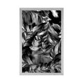 POSTER RETRO STROKES OF FLOWERS IN BLACK AND WHITE - BLACK AND WHITE - POSTERS