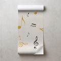 SELBSTKLEBENDE TAPETE MUSIKNOTEN IN GOLD UND SCHWARZ - MUSIK FOTOTAPETEN - TAPETEN
