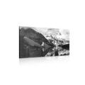 CANVAS PRINT BEAUTIFUL MOUNTAIN LANDSCAPE IN BLACK AND WHITE - BLACK AND WHITE PICTURES{% if product.category.pathNames[0] != product.category.name %} - PICTURES{% endif %}
