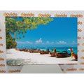 CANVAS PRINT WHITE SANDY BEACH ON THE ISLAND OF BAMBOO - PICTURES - 🔥 TOTAL SALE 🔥