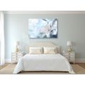 CANVAS PRINT WHITE LILY FLOWER ON AN ABSTRACT BACKGROUND - PICTURES FLOWERS - PICTURES