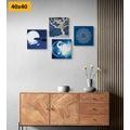 CANVAS PRINT SET FENG SHUI IN BLUE VERSION - SET OF PICTURES - PICTURES