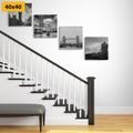 CANVAS PRINT SET MYSTERIOUS LONDON IN BLACK AND WHITE - SET OF PICTURES - PICTURES