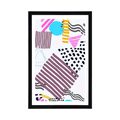 POSTER MIT PASSEPARTOUT MEMPHIS-MUSTER IM POP-ART-STIL - POP-ART - POSTER