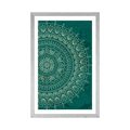 POSTER MIT PASSEPARTOUT HANDGEMALTES MANDALA - FENG SHUI - POSTER