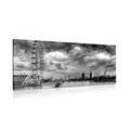 CANVAS PRINT UNIQUE LONDON AND THE RIVER THAMES IN BLACK AND WHITE - BLACK AND WHITE PICTURES - PICTURES