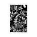 POSTER RETRO STROKES OF FLOWERS IN BLACK AND WHITE - BLACK AND WHITE - POSTERS
