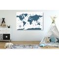 DECORATIVE PINBOARD MAP IN BLUE DESIGN - PICTURES ON CORK - PICTURES