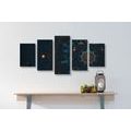 5-PIECE CANVAS PRINT LUXURIOUS MANDALA - PICTURES FENG SHUI - PICTURES